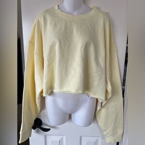 NWT GOOD AMERICAN 
Terry Cropped Crewneck Sweater 2XL